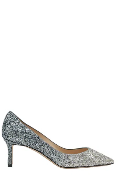 Jimmy Choo Romy 60 Embellished Pumps In Silber