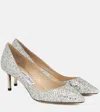 Jimmy Choo Romy 85 Glitter Pumps In Metallic