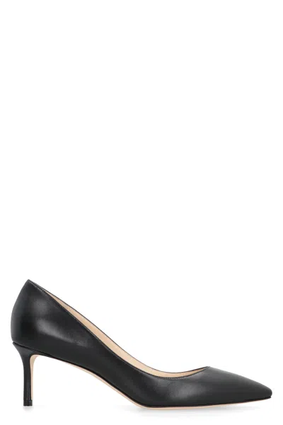 Jimmy Choo Romy 60 Black Leather Pumps In Multi