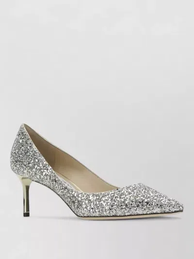 Jimmy Choo Romy 60 Pumps Glitter Pointed Stiletto In Silver