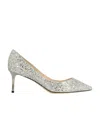 Jimmy Choo Silver Romy 60 Heels In Gray