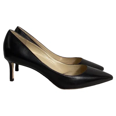 JIMMY CHOO ROMY 60 PUMPS IN BLACK LEATHER