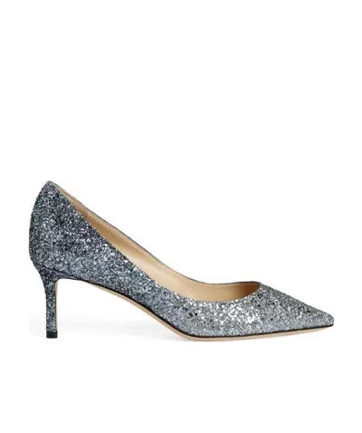 Jimmy Choo Romy 60 Sequined High Heels In Gray