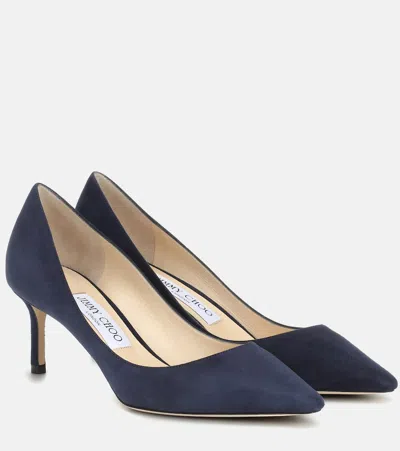 Jimmy Choo Romy 60 Navy Mid-heel Pumps