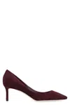 Jimmy Choo 60mm Romy Suede Pointed-toe Pumps In Burgundy