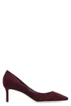 Jimmy Choo Romy 60 Suede Pumps In Burgundy