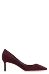 Jimmy Choo 60mm Romy Suede Pointed-toe Pumps In Red