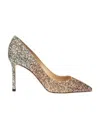 Jimmy Choo Romy 85mm Glitter Degrade High-heel Pumps In Nude