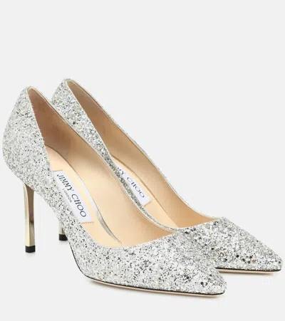 JIMMY CHOO ROMY 85 GLITTER PUMPS,P00433444