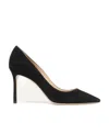 Jimmy Choo Romy 85 Spitze Pumps Aus Schwarzem Leder Mit Eidechsen-print In Black