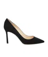 Jimmy Choo Romy 85 Spitze Pumps Aus Schwarzem Leder Mit Eidechsen-print In Black