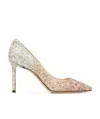 Jimmy Choo Romy 85mm Glitter Degrade High-heel Pumps In Brown