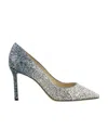 Jimmy Choo Romy Spring Onion Effect High Heels In Gray