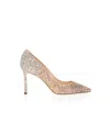 Jimmy Choo Romy 85mm Glitter Degrade High-heel Pumps In Nude