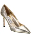 Jimmy Choo Romy 85 Metallic Pointed-toe Pumps In Gold