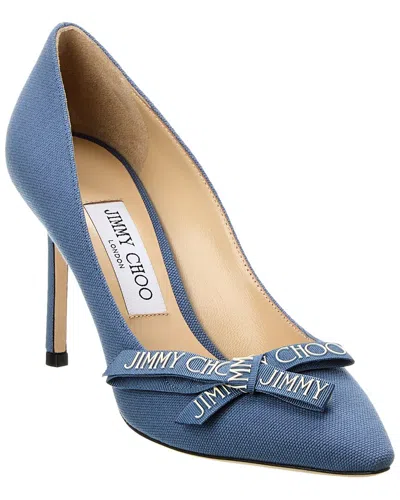 Jimmy Choo Romy 85 Linen Pump In Blue