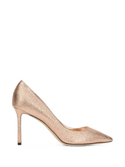 Jimmy Choo Romy 85 Metallic Pointed-toe Pumps In Pink