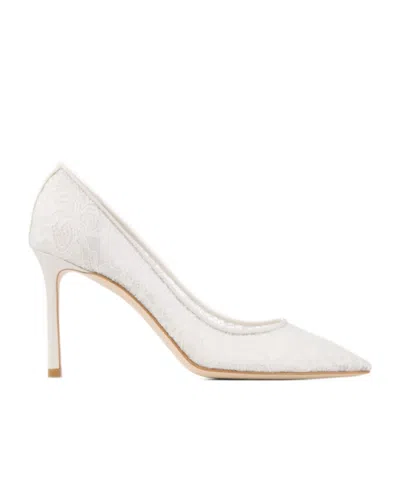 Jimmy Choo Romy 85 Pointed-toe High Heels In White