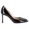JIMMY CHOO ROMY 85 PUMPS IN BLACK PATENT LEATHER