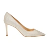 Jimmy Choo Embellished Fabric Romy Pumps In Platinum Ice