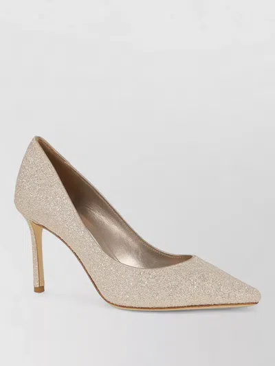 Jimmy Choo Romy 85 Pumps Pointed Toe Glitter In Neutral