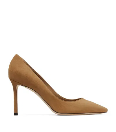 Jimmy Choo Romy 85 Suede Court Shoes In Neutral