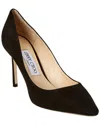 Jimmy Choo Romy 85 Suede Pumps In Black