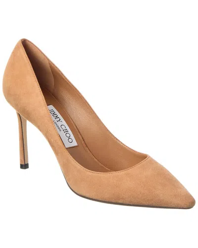 Jimmy Choo Romy 85 Suede Pump In Brown