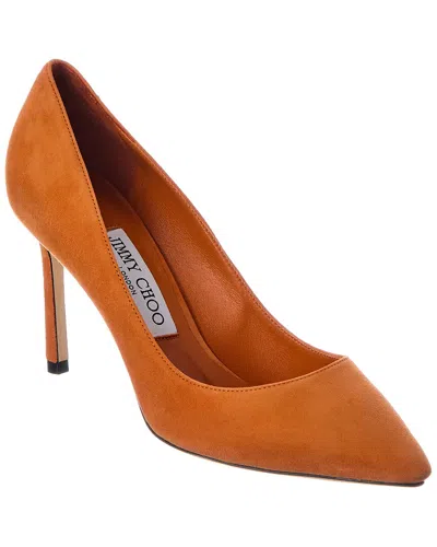 Jimmy Choo Romy 85 Suede Pump In Orange