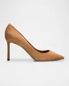 Jimmy Choo Women Camel Suede Romy 85 Pumps
