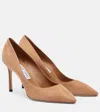 Jimmy Choo Romy 85 Suede Pumps