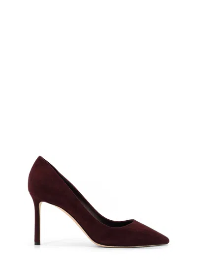 Jimmy Choo Romy 85 Suede Pumps In Burgundy