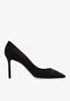 Jimmy Choo Romy 85 Suede Pumps In Dark Brown