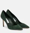 Jimmy Choo Romy 85 Suede Pumps In Green