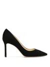 Jimmy Choo Womens Black Romy 100 Suede Courts 4.5 In Negro