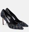 Jimmy Choo Romy 85 Tweed Pumps In Black