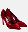 Jimmy Choo Romy 85 Velvet Pumps In Rot