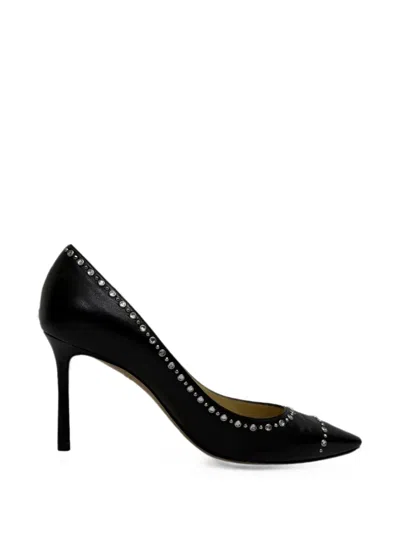 Pre-owned Jimmy Choo Romy Embellished Pumps In Black
