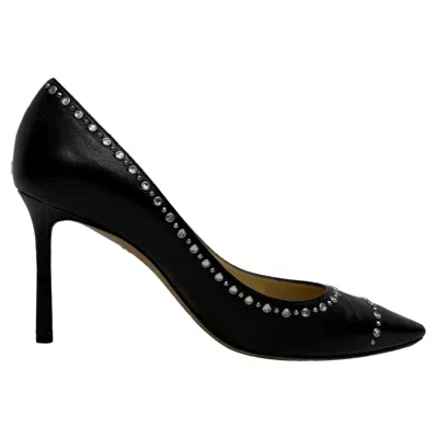 Jimmy Choo Romy Embellished Pumps In Black Calf Leather In Multi