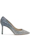 Jimmy Choo Romy Spring Onion Effect High Heels In Gray
