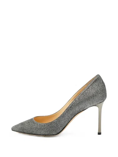 Pre-owned Jimmy Choo Romy Glitter Pumps In Silver