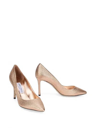 Jimmy Choo Romy Glitter-effect Pumps In Gold