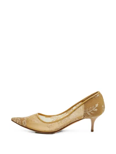 Pre-owned Jimmy Choo Romy Lace Pumps In Neutral