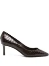 Jimmy Choo Crocodile-embossed Pointed-toe Pumps In Multi
