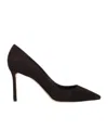 Jimmy Choo Romy 85 Spitze Pumps Aus Schwarzem Leder Mit Eidechsen-print In Black