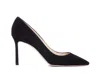 Jimmy Choo Romy 85 Spitze Pumps Aus Schwarzem Leder Mit Eidechsen-print In Black