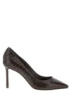 Jimmy Choo Romy 85 Leather Pumps With Croco Effect In Brown