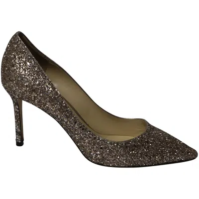 Jimmy Choo Romy Pumps In Gold Glitter Tulle