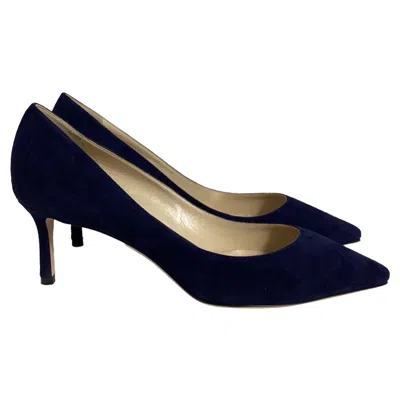 JIMMY CHOO ROMY PUMPS IN NAVY BLUE SUEDE