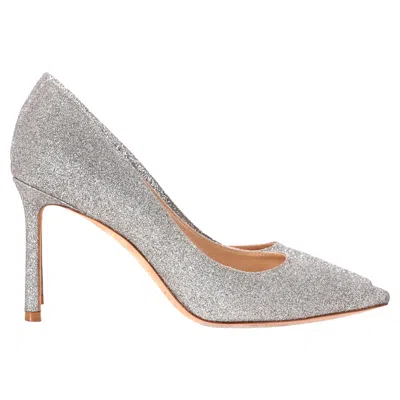 Jimmy Choo Romy Pumps In Silver Glitter In Metallic